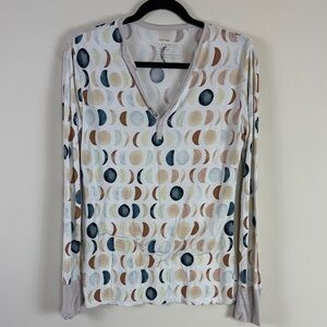 Little Sleepies Lunar Phase Sleep Henley in Neutral Tones Bamboo Stretch Size XS